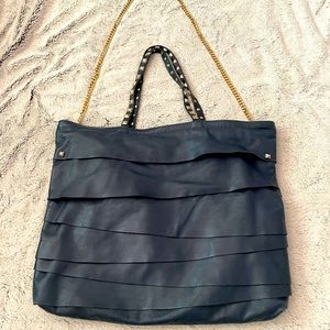 Beautiful Pierre Balmain navy ruffled bag
